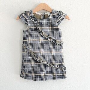 Janie and Jack Knit Tartan Plaid Ruffled Dress 18-24M